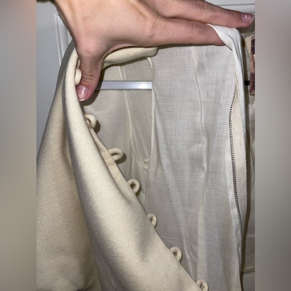 Vintage 60s union made ivory button back dress XS/S - Picture 8 of 16